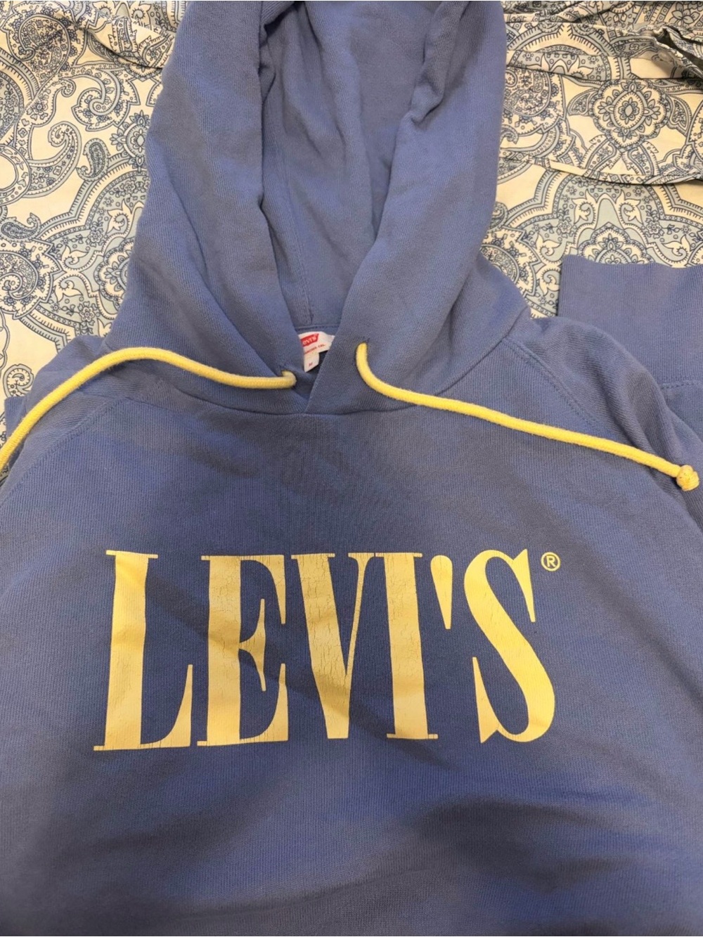 Levi's Women’s Blue Hoodie with Yellow Logo
